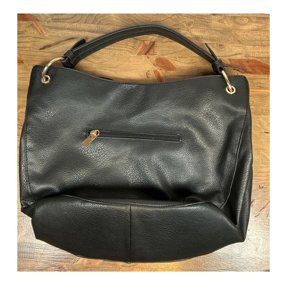 Hobo Bag Women Large Black Red Green Stripe Tassel Vegan Leather - Picture 7 of 9